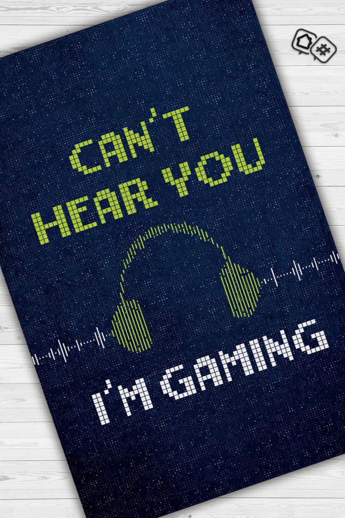 Homshtag Duyamıyorum Oyundayım Koyu Renkli Oyuncu Halısı Neon Renk Gamer Temalı Halı Oyuncuya Hediye