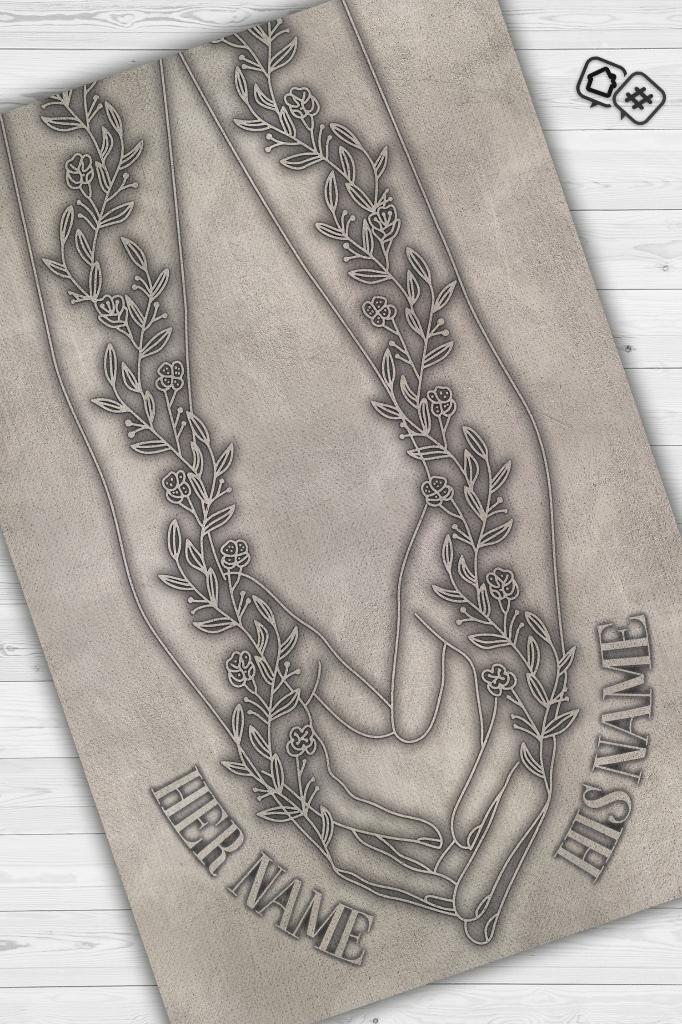 Homshtag Elele Kişiye Özel Kişiselleştirilebilir Sevgi Halısı Bej Renk Hediyelik Sevgiliye Özel Halı