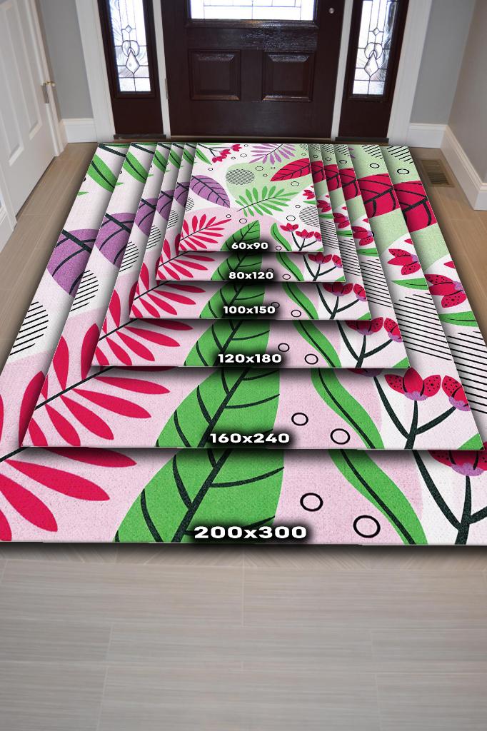 Homshtag Etnik Desenli Yaz Halısı,Çiçekli Halı, Renkli Balkon,Yıkanabilir Dış Mekan Halısı