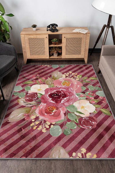Homepage Yes Floral Patterned Living Room Rug Multicolored Living Room Rug Striped Modern Rug