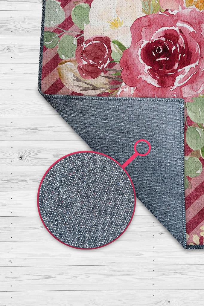 Homshtag Evet Çiçek Desenli Salon Halısı Çok Renkli Oturma Odası Halısı Çizgili Modern Halı