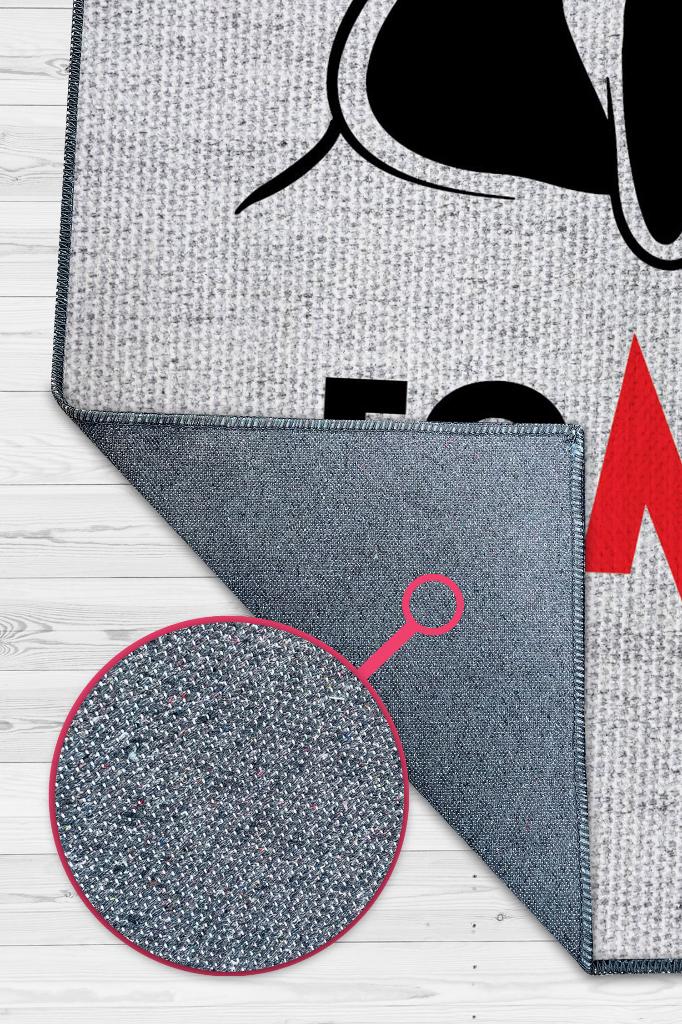 Homshtag Fomo Beyaz Renkli Halı Baskı Halı Eğlenceli Halı Figürlü Salon Halısı Dokuma Tabanlı Halı