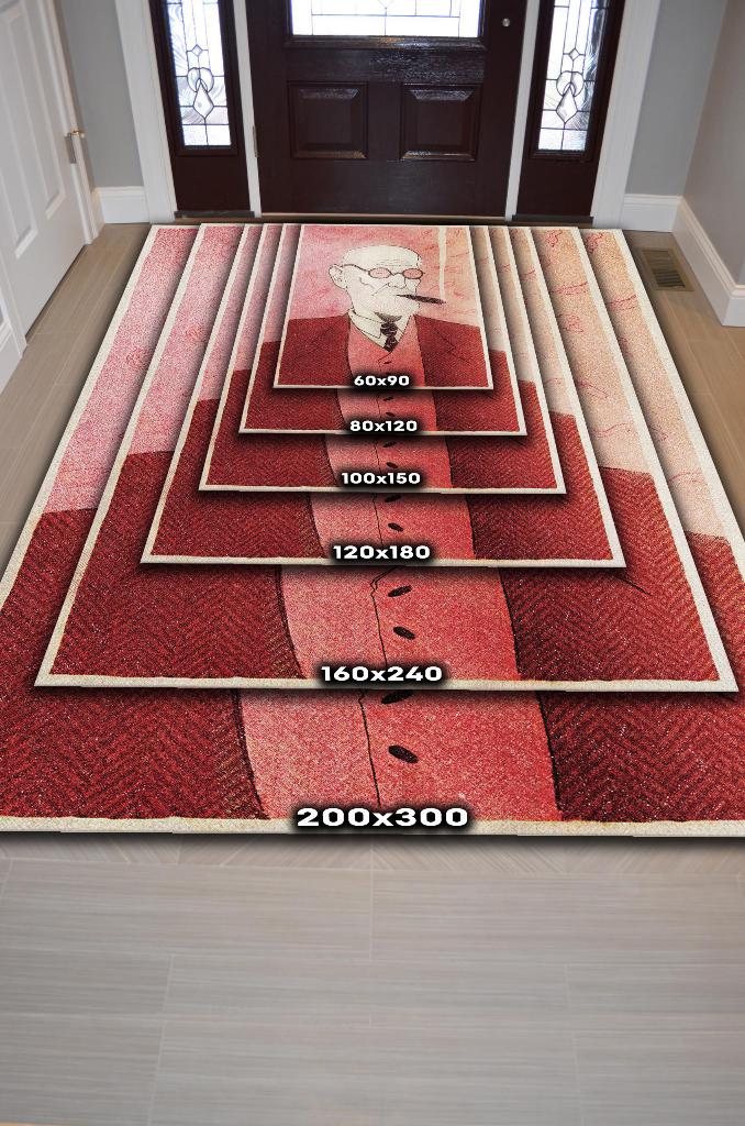 Homshtag Freud Pamuklu Dokuma Tabanlı Yıkanabilir Kaymaz Dekoratif Halı