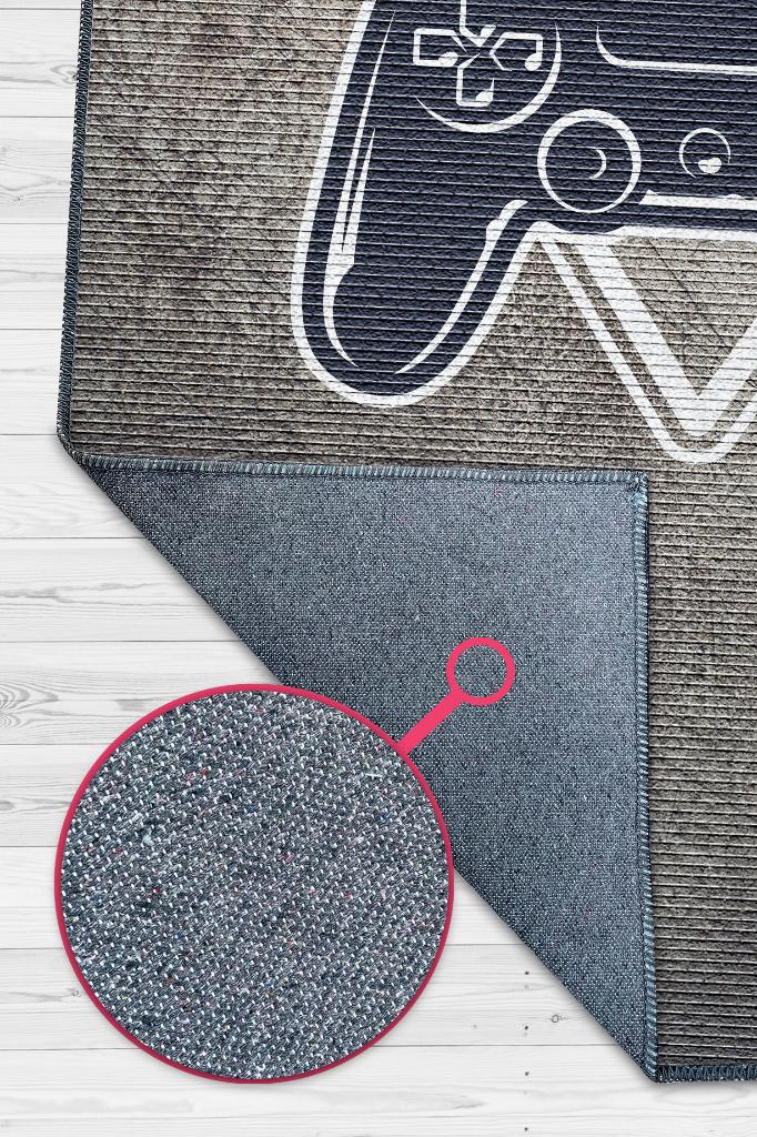 Homshtag Gaming Kahve Renkli Oyuncu Halısı Bej Renk Gamer Temalı Halı Oyuncuya Hediye Gölgeli Halı