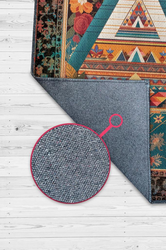 Homshtag Geometrik Desenli Çok Renkli Halı Etnik Desenli Oturma Odası Halısı Art Deco Salon Halısı