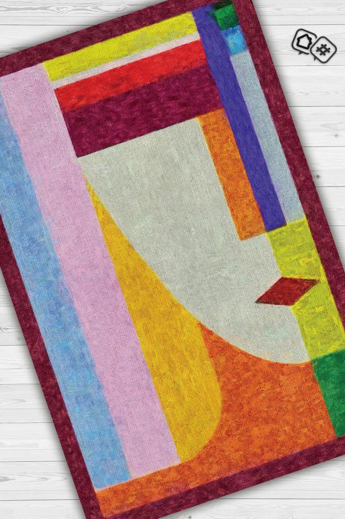 Homshtag Geometrik Kadın Çok Renkli Halı Minimal Salon Halı Tasarım Mutfak Halısı Soft Tasarım Halı