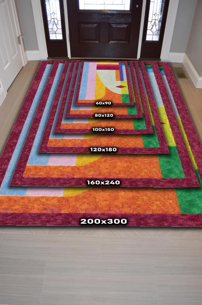 Homshtag Geometrik Kadın Çok Renkli Halı Minimal Salon Halı Tasarım Mutfak Halısı Soft Tasarım Halı