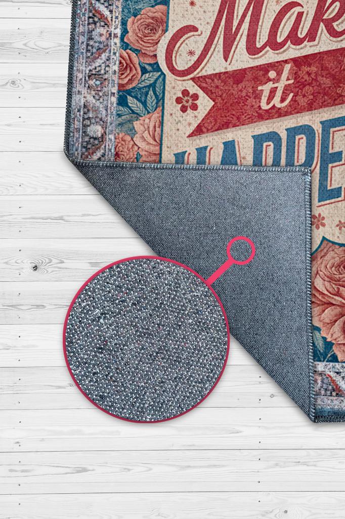 Homshtag Gerçekleştir Renkli Halı Çiçek Temalı Yazlık Halısı Pamuklu Yıkanabilir Salon Halısı