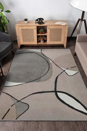 Homshtag Gülümse Kahverengi Bej Renkli Halı Geometrik Oturma Odası Halısı Minimal Salon Halı