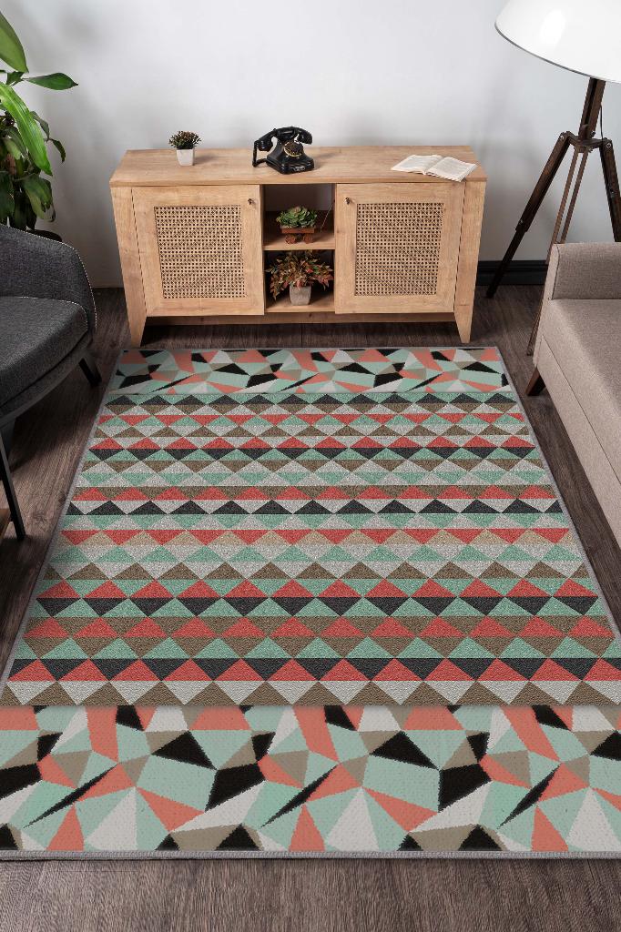 Homshtag Hayal Et Dua Et Geometrik Desenli Salon Halı Çok Renkli Oturma Odası Halısı Dekoratif Halı