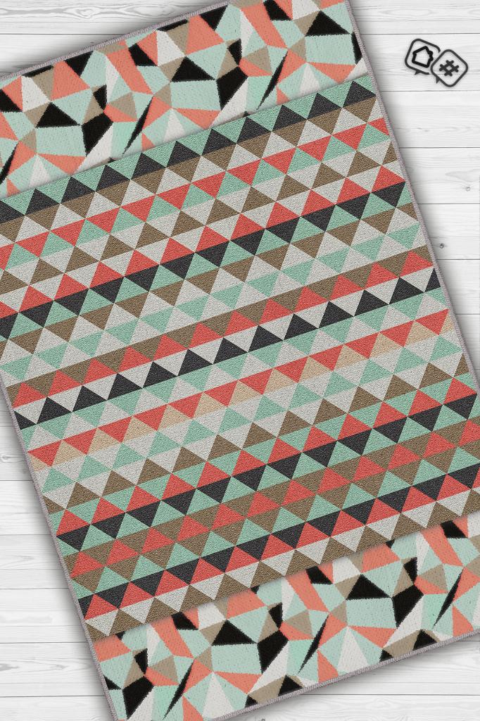 Homshtag Hayal Et Dua Et Geometrik Desenli Salon Halı Çok Renkli Oturma Odası Halısı Dekoratif Halı