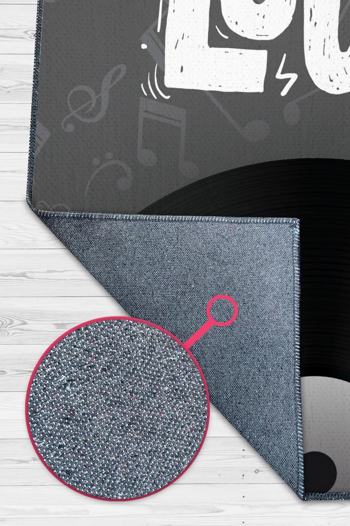 Homshtag Hayatı Sesli Yaşa Gri Siyah Koyu Renkli Halı Art Müzik Halı Müzisyene Hediye Halı