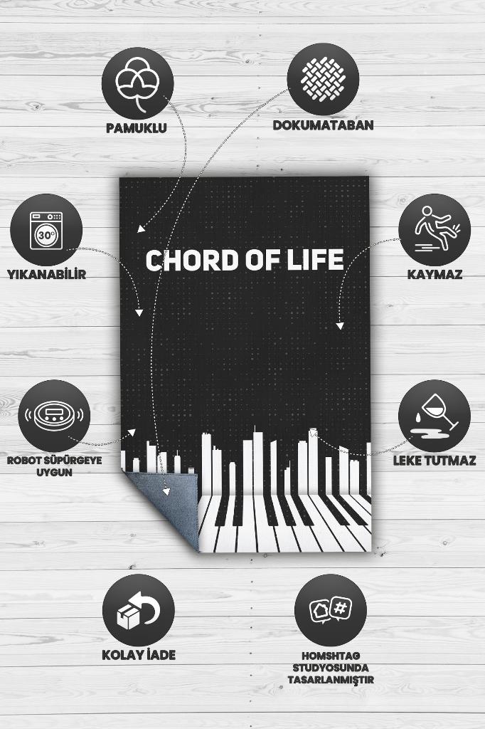 Homshtag Hayatın Akordu Siyah Müzik Sever Halısı Art Müzik Halısı Piyanist Halısı Müzisyene Hediye