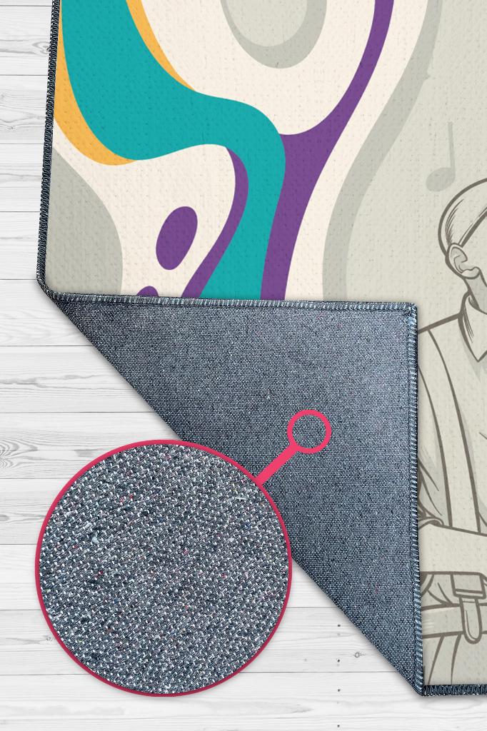 Homshtag Hayatta ve Cazda Yanlış Nota Yok  Çok Renkli Müzik Halısı Caz Sever Halı Müzisyene Hediye