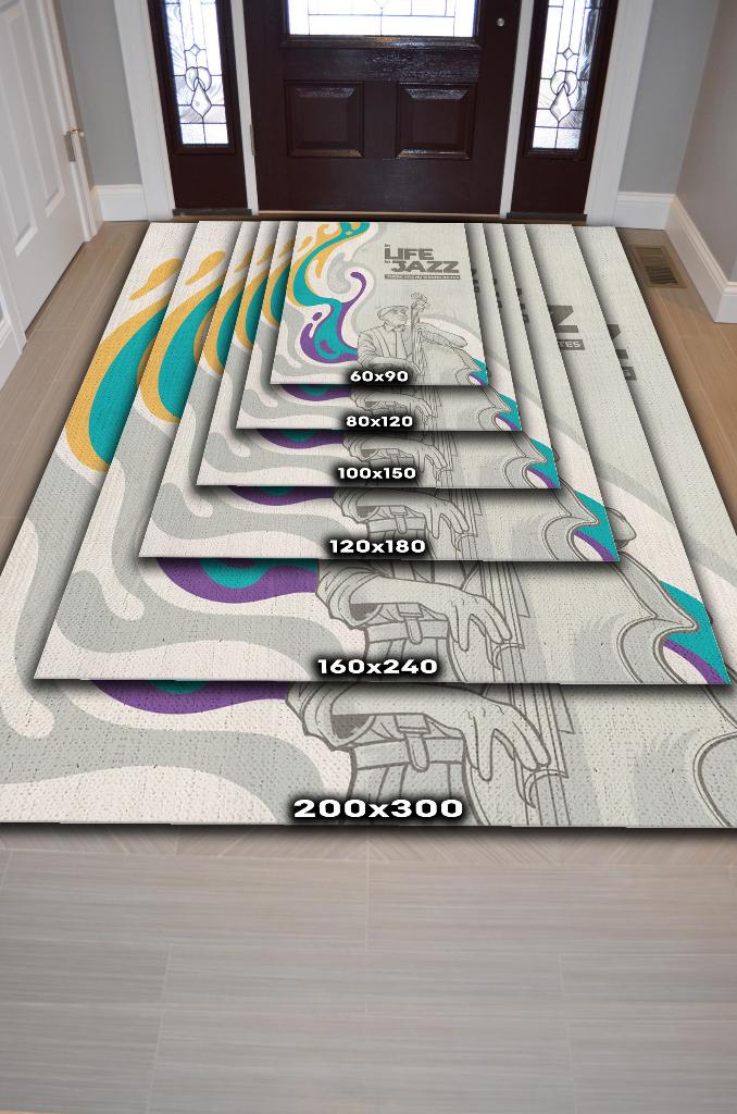 Homshtag Hayatta ve Cazda Yanlış Nota Yok  Çok Renkli Müzik Halısı Caz Sever Halı Müzisyene Hediye