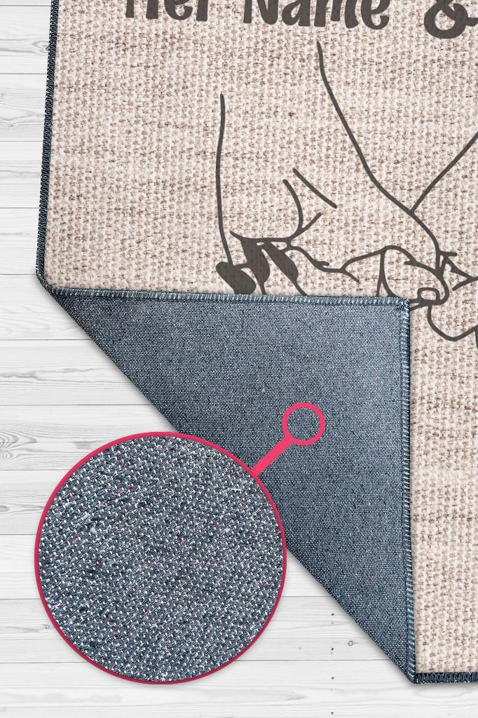 Homshtag Her Zaman Kişiye Özel Kişiselleştirilebilir Halı Bej Renk Hediyelik Sevgiliye Özel Halı