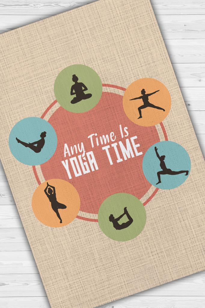 Homshtag Her Zaman Yoga Vakti Bej Renkli Yoga Sever Halısı Renkli Yoga Sever Halısı Hediyelik Halı