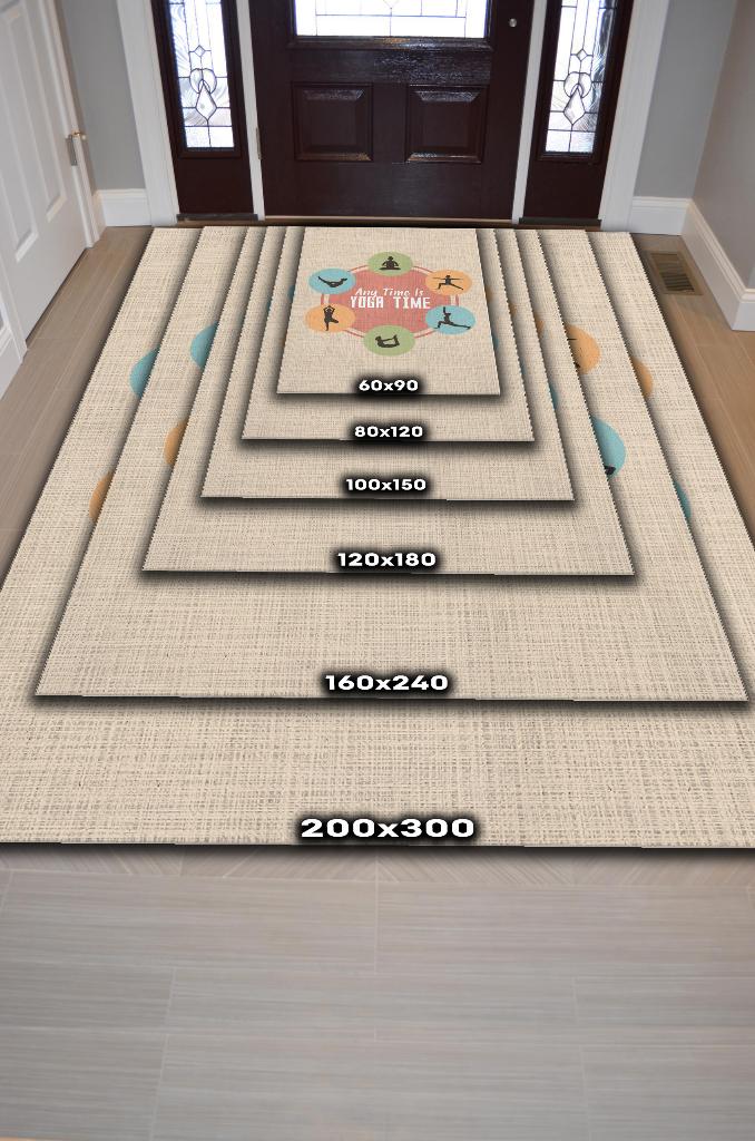 Homshtag Her Zaman Yoga Vakti Bej Renkli Yoga Sever Halısı Renkli Yoga Sever Halısı Hediyelik Halı