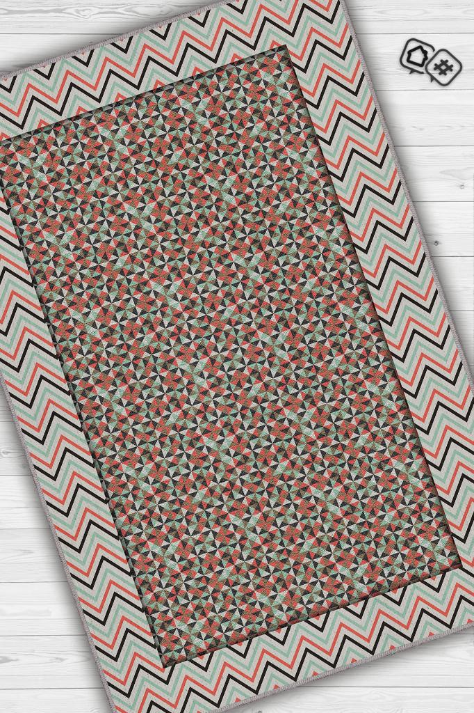 Homshtag Herzaman İleri Geometrik Desenli Salon Halısı Çok Renkli Oturma Odası Halısı Dekoratif Halı