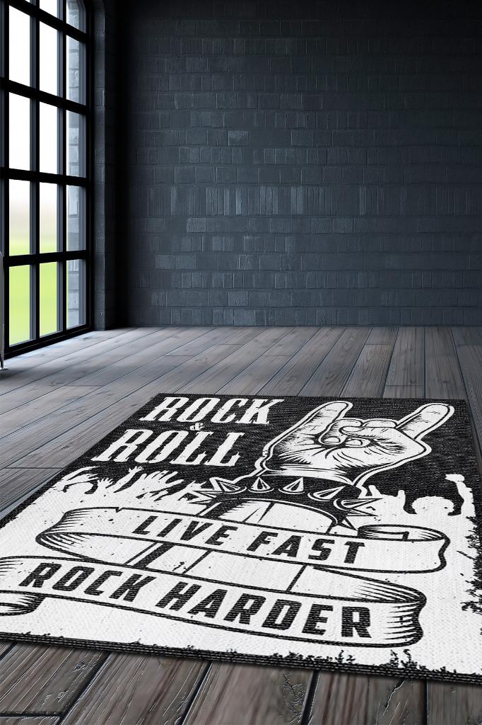 Homshtag Hızlı Yaşa Daha Fazla Salla Renkli Müzisyen Halı Müzsik Severe Hediyelik Halı Rock Halısı