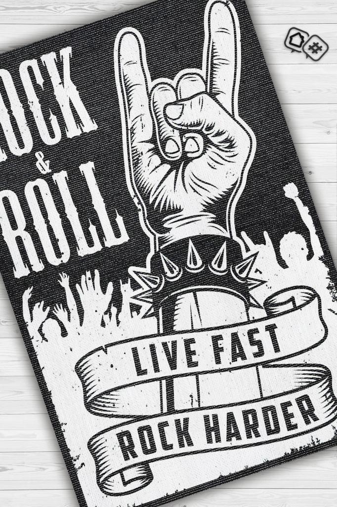 Homshtag Hızlı Yaşa Daha Fazla Salla Renkli Müzisyen Halı Müzsik Severe Hediyelik Halı Rock Halısı