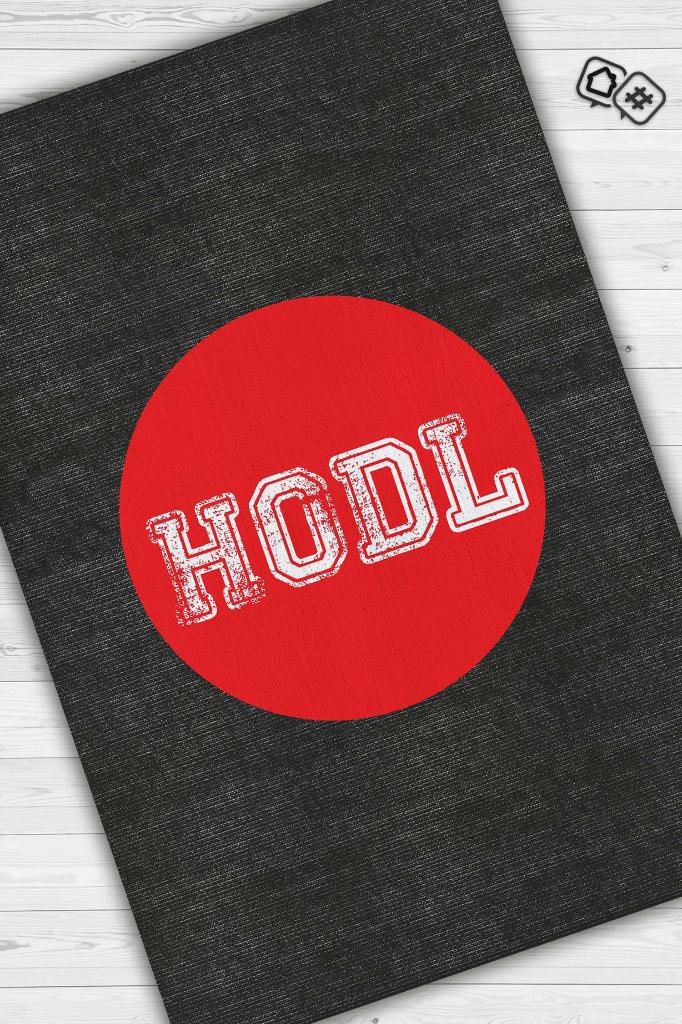 Homshtag Hodl Black and Red Printed Rug, Patterned Teen Room Rug, Plain Woven Base Rug