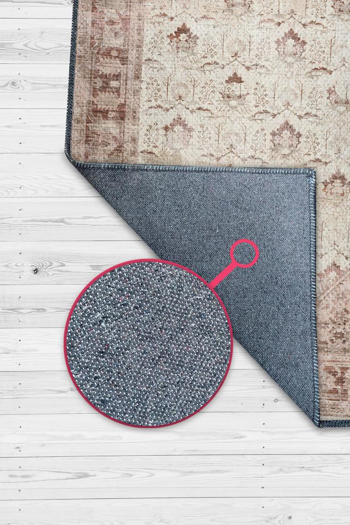 Homshtag Huzur Etnik Desenli Halı Geometrik Salon Halısı Bej Krem Renkli Oturma Odası Halısı