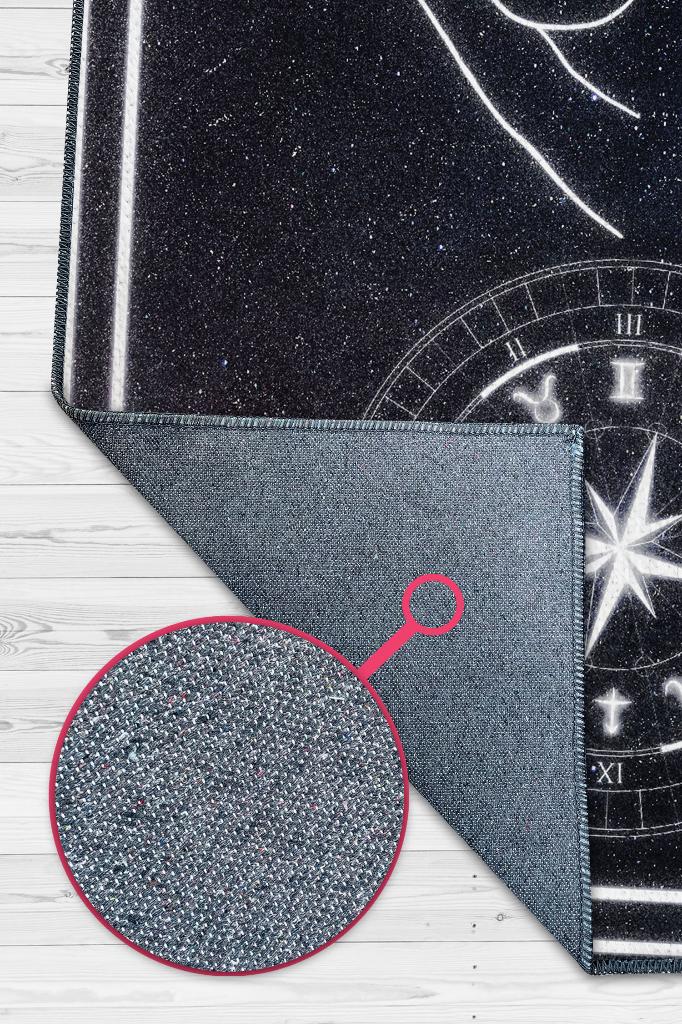 Homshtag İkizler Burcu Astroloji Temalı Halı Burç Halısı İkizler Burcuna Hediye Halı Siyah Renk Halı