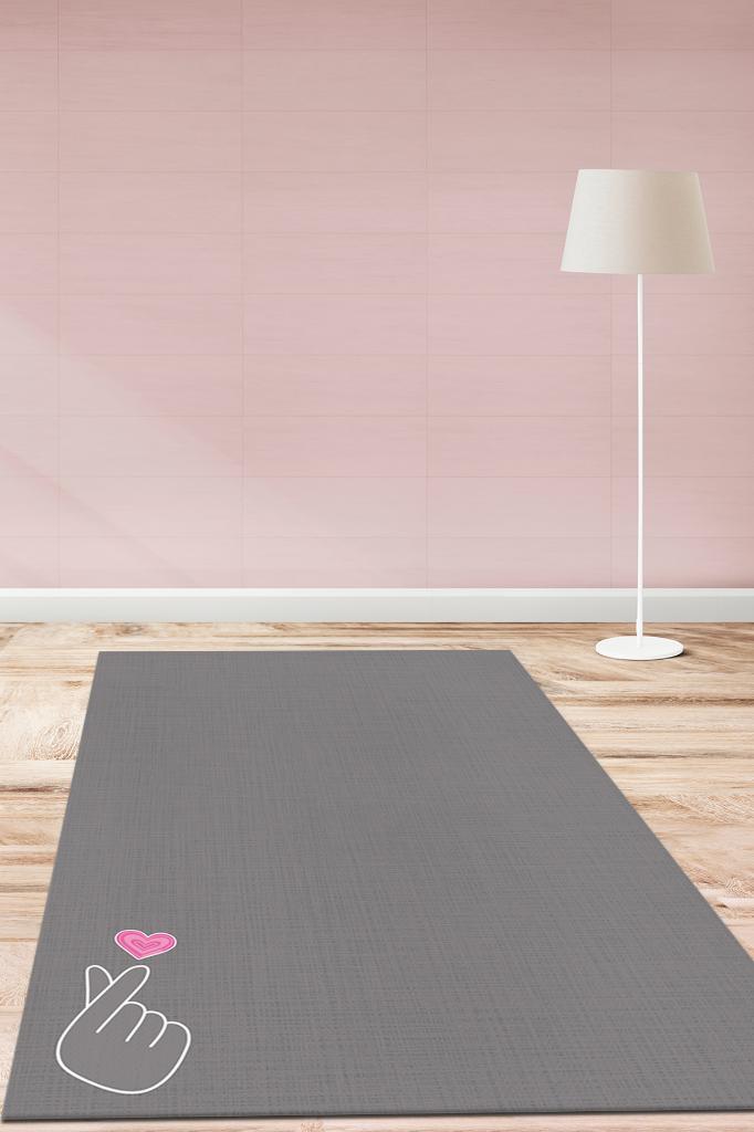 Homshtag K-pop Hareketi Gri Renkli Kpop Halısı Sade Genç Odası Halısı Hediyelik Müzik Sever Halısı