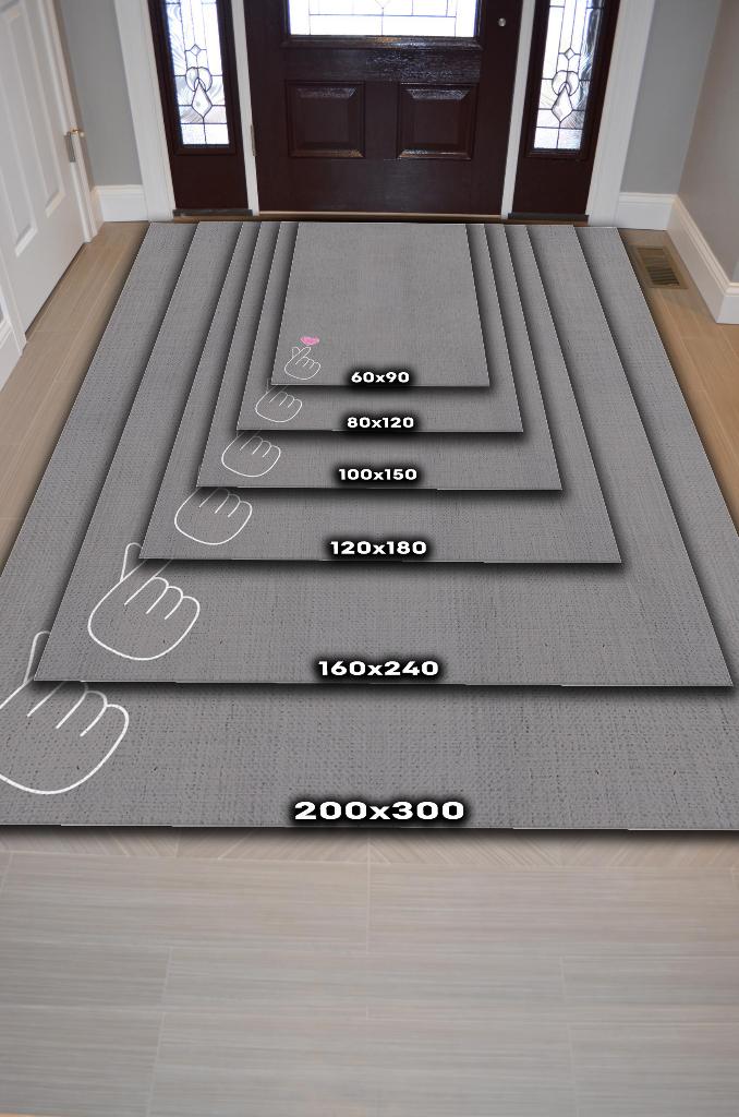 Homshtag K-pop Hareketi Gri Renkli Kpop Halısı Sade Genç Odası Halısı Hediyelik Müzik Sever Halısı