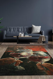 Homshtag Kadeh Sanatı Koyu Renkli Halı Modern Parti Temalı Halı Dokuma Tabanlı Modern Hediyelik Halı