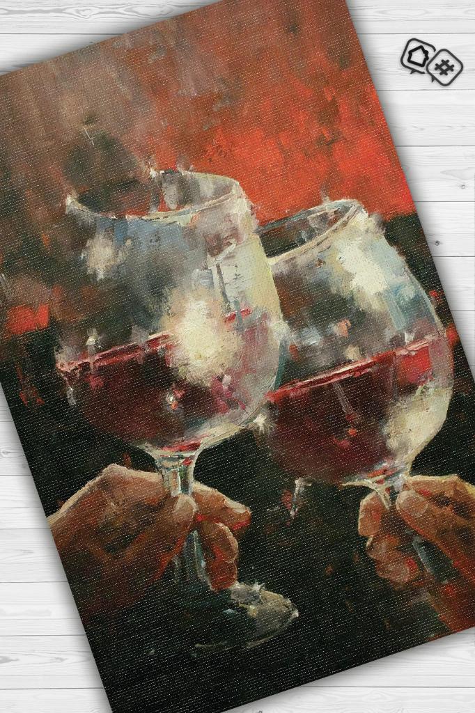 Homshtag Kadeh Sanatı Koyu Renkli Halı Modern Parti Temalı Halı Dokuma Tabanlı Modern Hediyelik Halı