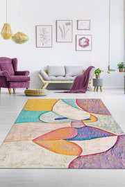 Homshtag Kadın Rengi Çok Renkli Halı Kadınlara Özel Halı Dijital Baskı Tasarım Halı Soyut Halı