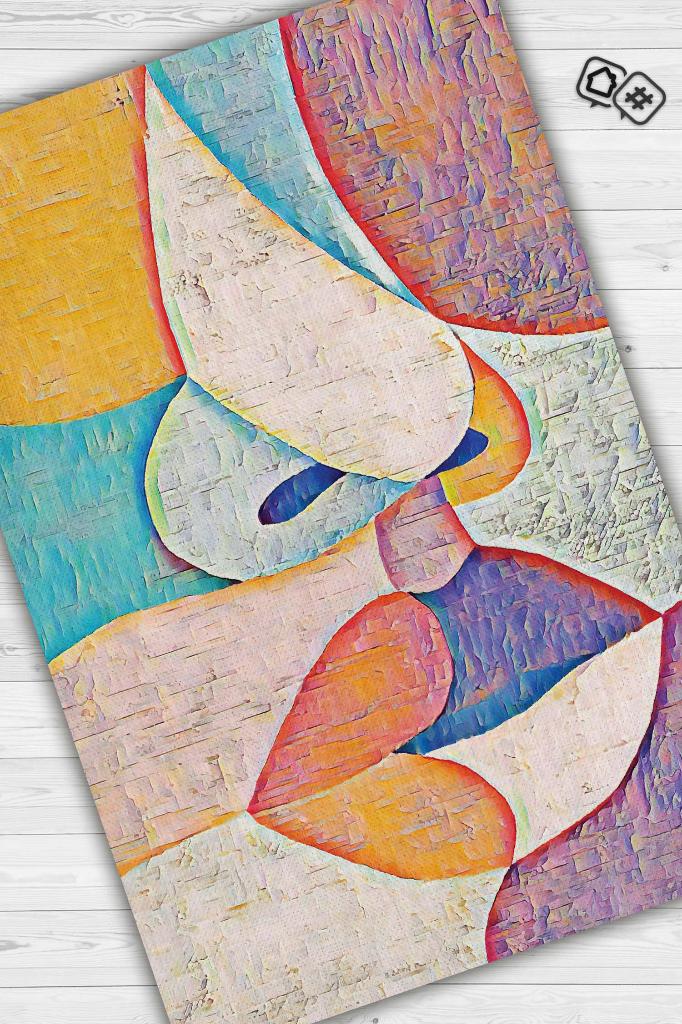 Homshtag Kadın Rengi Çok Renkli Halı Kadınlara Özel Halı Dijital Baskı Tasarım Halı Soyut Halı