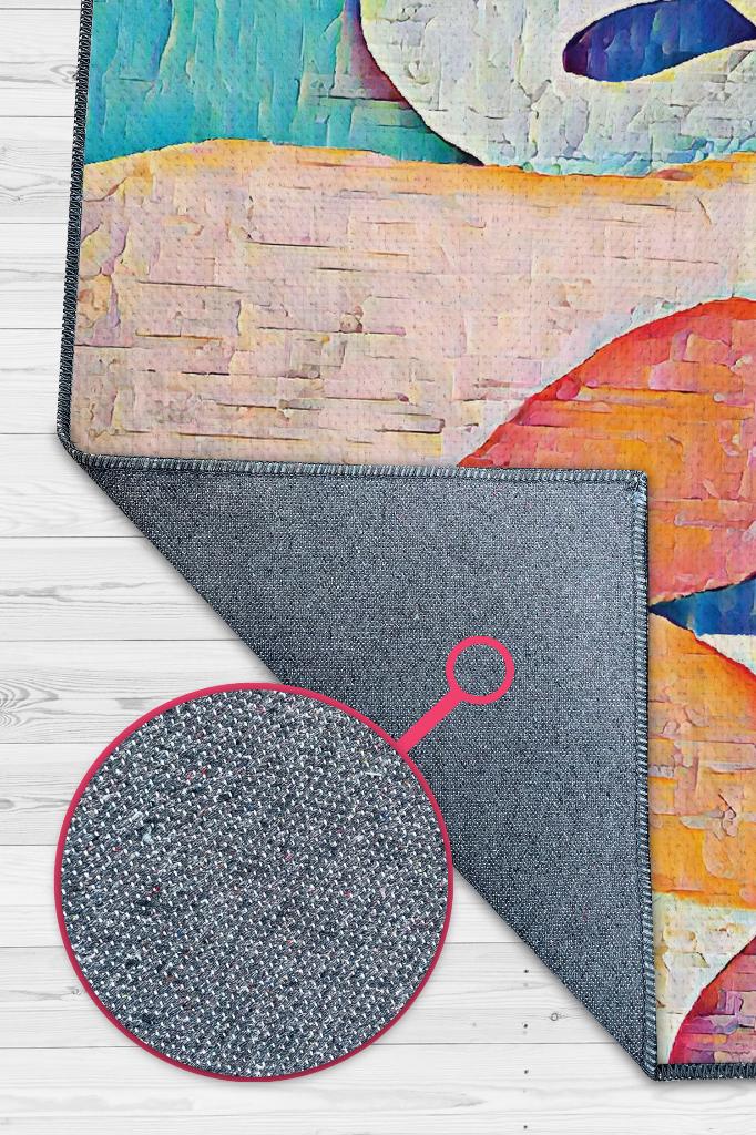 Homshtag Kadın Rengi Çok Renkli Halı Kadınlara Özel Halı Dijital Baskı Tasarım Halı Soyut Halı