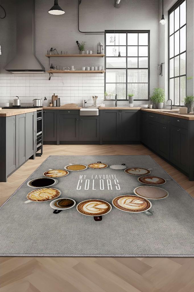 Homshtag Kahve Renklerim Düz Gri Renkli Halı Kahve Desenli Genç Odası Halı Modern Mutfak Halısı