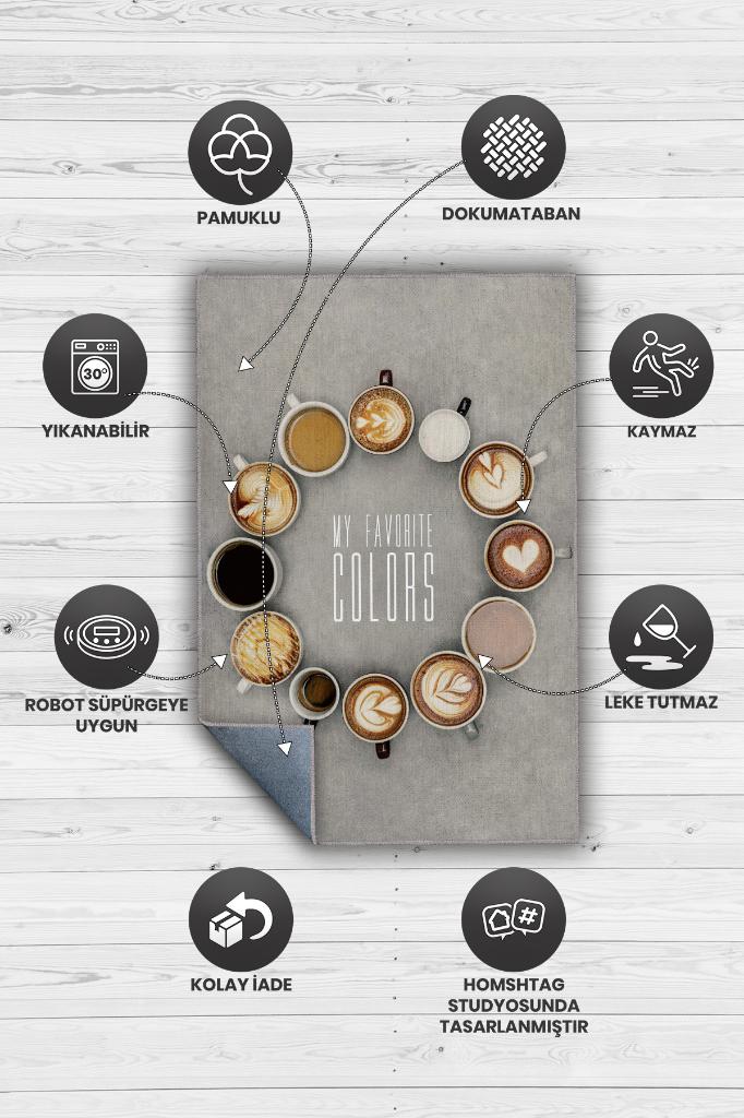 Homshtag Kahve Renklerim Düz Gri Renkli Halı Kahve Desenli Genç Odası Halı Modern Mutfak Halısı