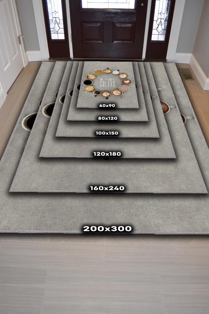 Homshtag Kahve Renklerim Düz Gri Renkli Halı Kahve Desenli Genç Odası Halı Modern Mutfak Halısı