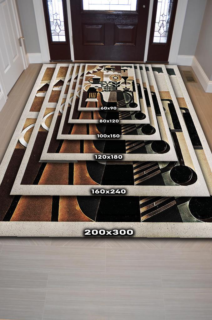 Homshtag Kahveli Hayat Kahverengi Halı Geometrik Mutfak Halısı  Dekoratif Halı Kahve Desenli Halı