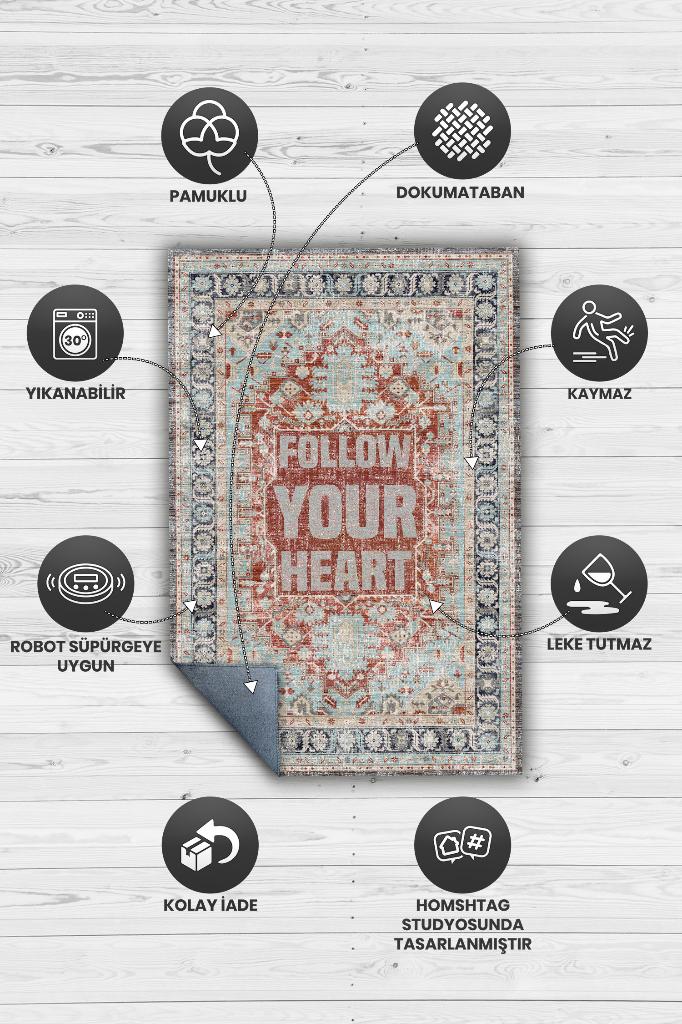 Homshtag Kalbini Dinle Etnik Desenli Halı Geometrik Salon Halısı Çok Renkli Oturma Odası Halısı