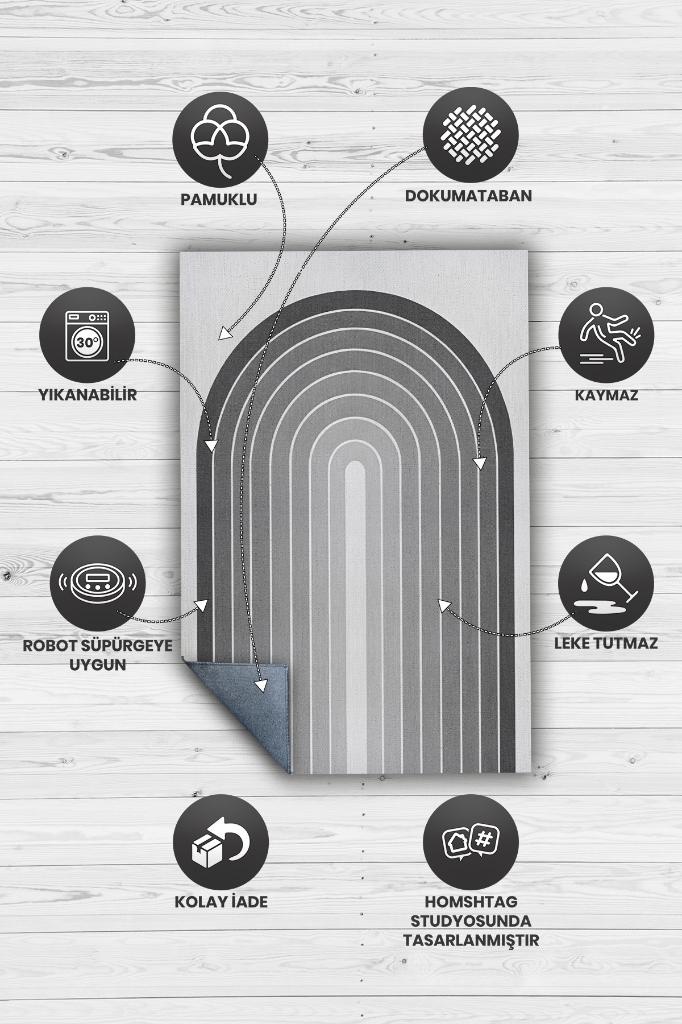 Homshtag Kapılar, Gri Oturma Odası Halısı Minimalist Mutfak Halısı Geometrik Salon Halısı