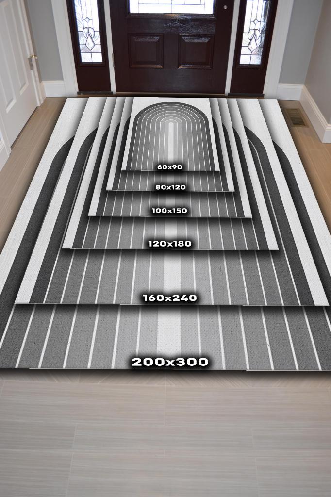 Homshtag Kapılar, Gri Oturma Odası Halısı Minimalist Mutfak Halısı Geometrik Salon Halısı