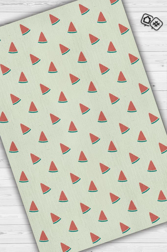 Homshtag Karpuz Desenli Yeşil Halı Minimal Salon Halısı Renkli Mutfak Halısı Tarz Oturma Odası Halı