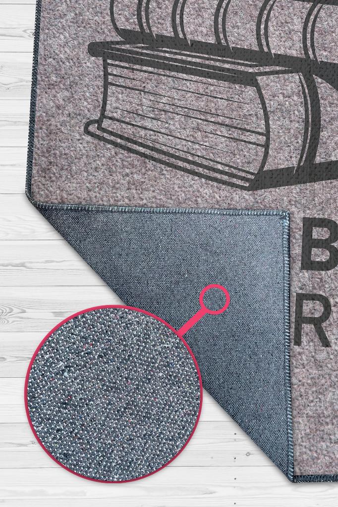 Homshtag Kitap Oku Halı Değil Gri Renkli Kitap Sever Halısı Okuma Sever Çalışma Odası Halısı