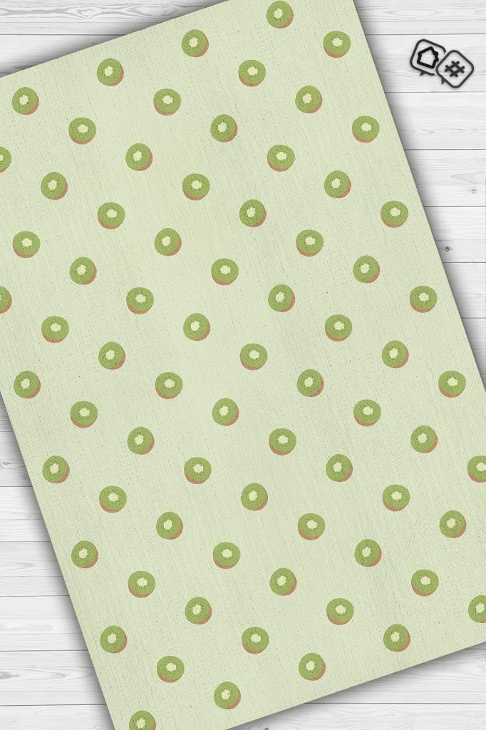 Homshtag Kivi Desenli Yeşil Halı Minimal Salon Halısı Renkli Mutfak Halısı Tarz Oturma Odası Halı