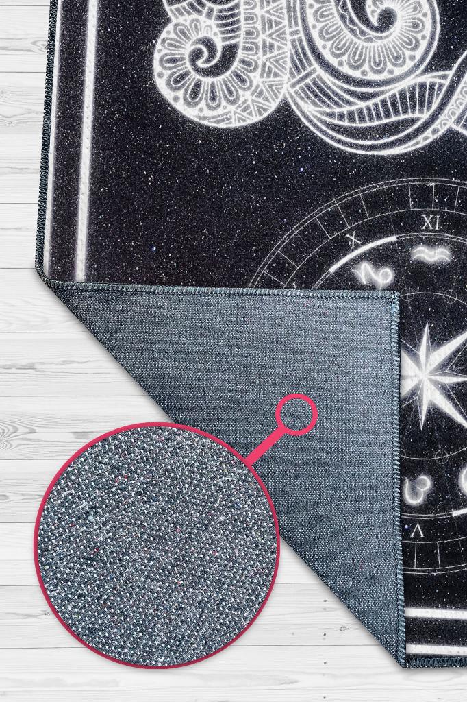 Homshtag Kova Burcu Astroloji Temalı Halı Burç Halısı Kova Burcuna Hediyelik Halı Siyah Renk Halı