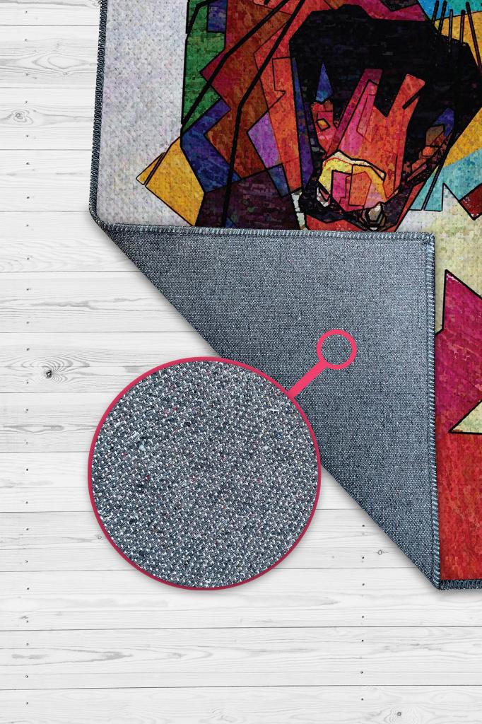 Homshtag Kübist Kedi,Renkli Prizma Desenli Salon Halısı,Pamuklu Dokuma Tabanlı Kedi Sever Halısı