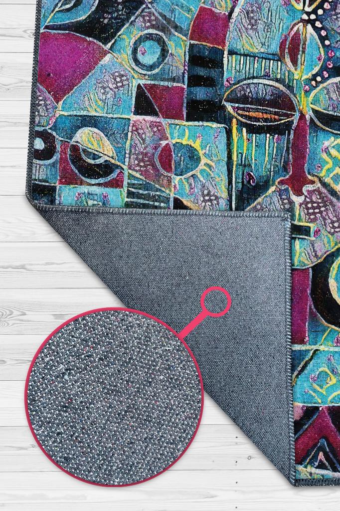 Homshtag Maskeli Kabile Geometrik Salon Halısı Etnik Desenli Halı Yeşil Renkli Oturma Odası Halısı