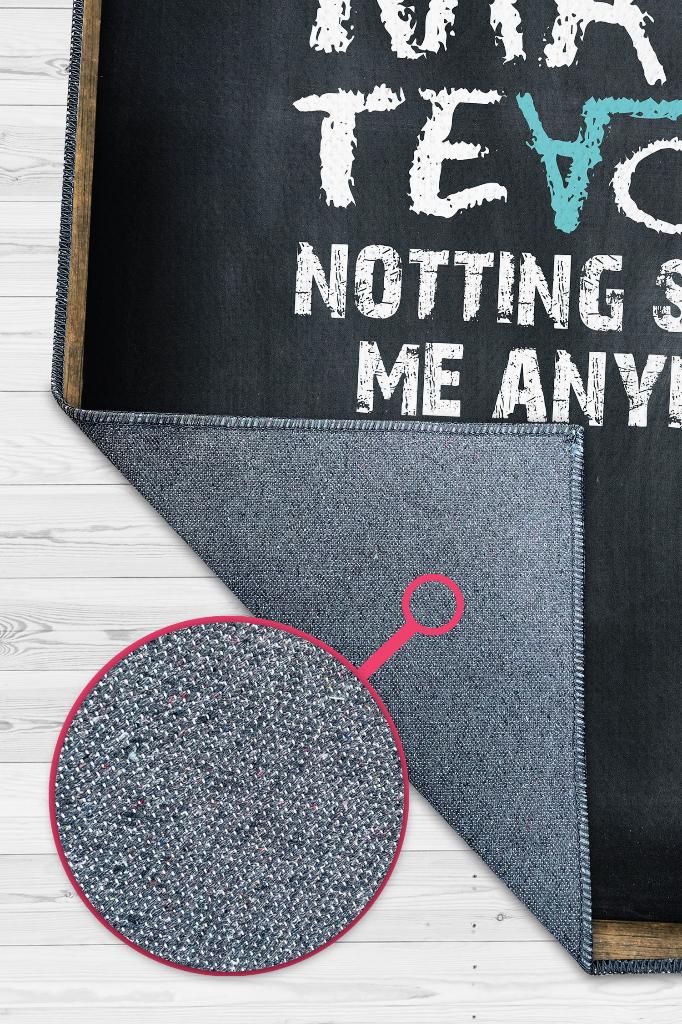 Homshtag Matematik Öğretmeni Halısı Siyah Renkli Öğretmen Halısı Özel Tasarım Öğretmene Hediye Halı