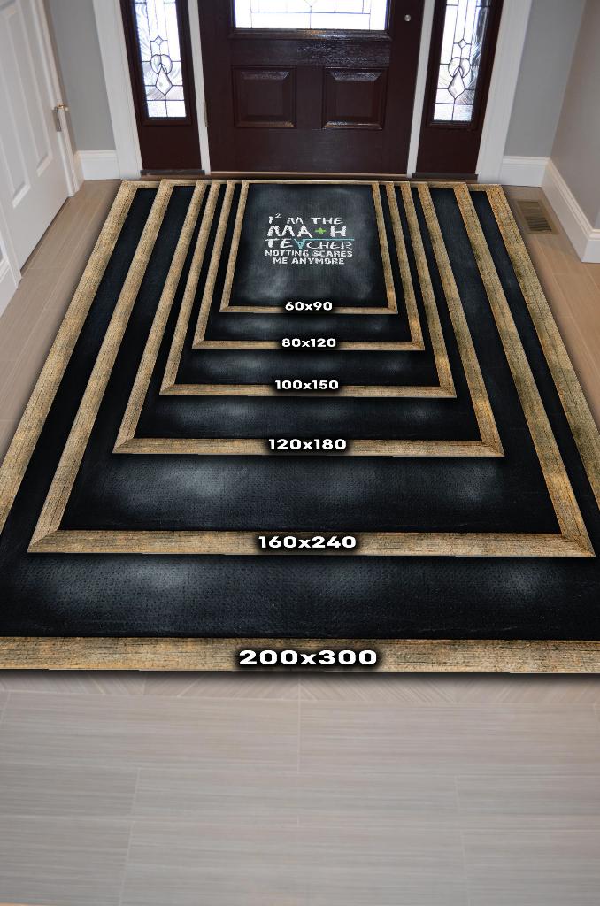 Homshtag Matematik Öğretmeni Halısı Siyah Renkli Öğretmen Halısı Özel Tasarım Öğretmene Hediye Halı